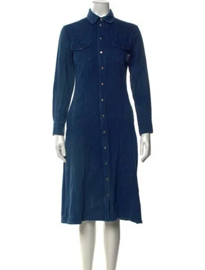 Pre-owned A.p.c. Midi Length Dress In Blue