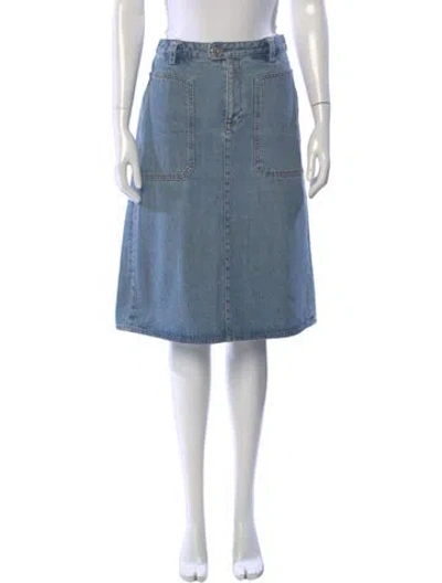 Pre-owned A.p.c. Midi Length Skirt In Blue