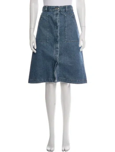 Pre-owned A.p.c. Midi Length Skirt In Blue