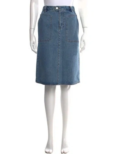 Pre-owned A.p.c. Midi Length Skirt W/ Tags In Blue