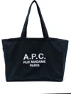 Apc Navy Blue Canvas Diane Rue Madame Shopping Bag