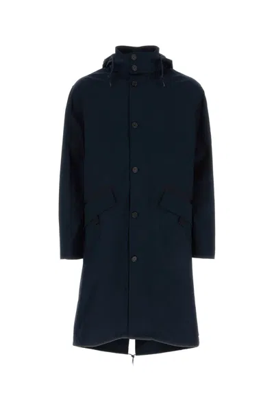 Apc Midnight Blue Stretch Cotton Parka In Darknavy