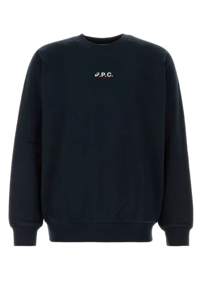 APC MIDNIGHT BLUE STRETCH COTTON SWEATSHIRT