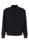 Apc A.p.c. Midnight Blue Wool Blend Bomber Jacket In Blue