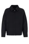 Apc A.p.c. Midnight Blue Wool Blend Jacket In Black