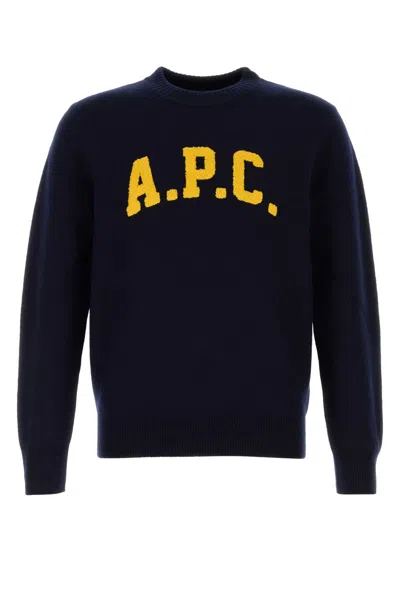 Apc A.p.c. Midnight Blue Wool Joshua Sweater