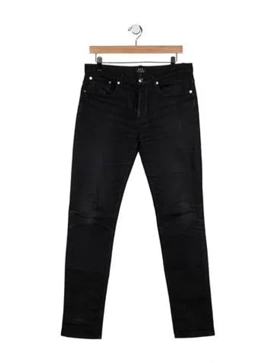 Pre-owned A.p.c. Mid-rise Skinny Leg Jeans In Black