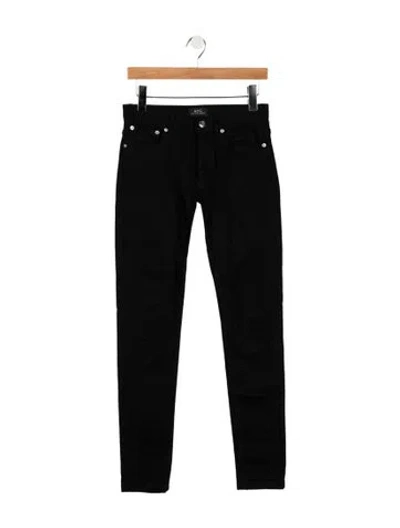 Pre-owned A.p.c. Mid-rise Skinny Leg Jeans In Black