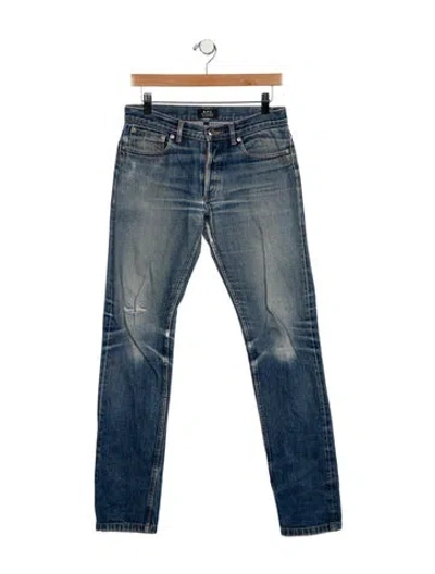 Pre-owned A.p.c. Mid-rise Skinny Leg Jeans In Blue