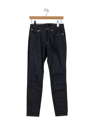 Pre-owned A.p.c. Mid-rise Skinny Leg Jeans In Blue
