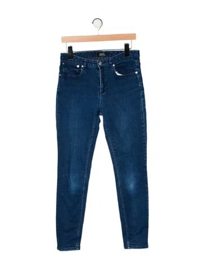 Pre-owned A.p.c. Mid-rise Skinny Leg Jeans In Blue