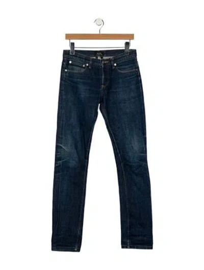 Pre-owned A.p.c. Mid-rise Skinny Leg Jeans In Blue