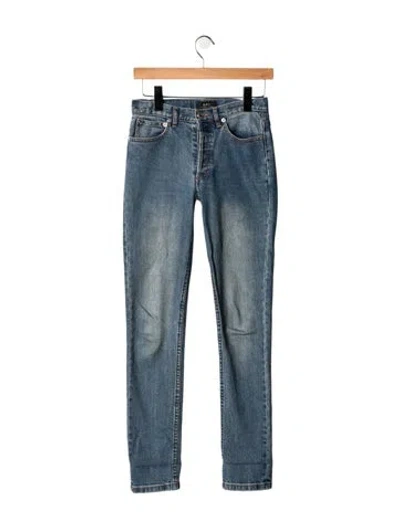 Pre-owned A.p.c. Mid-rise Skinny Leg Jeans In Blue