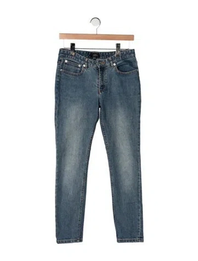 Pre-owned A.p.c. Mid-rise Skinny Leg Jeans In Blue