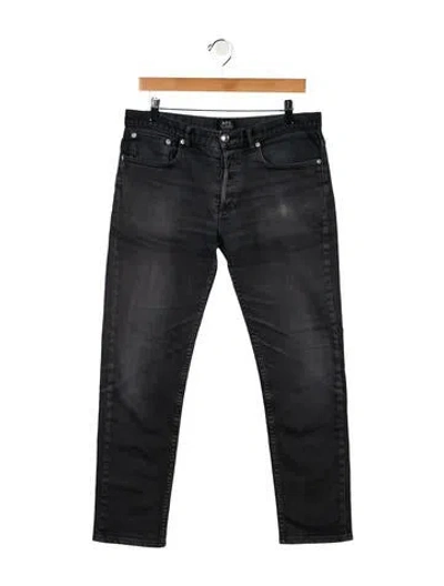 Pre-owned Apc Mid-rise Straight Leg Jeans In Black