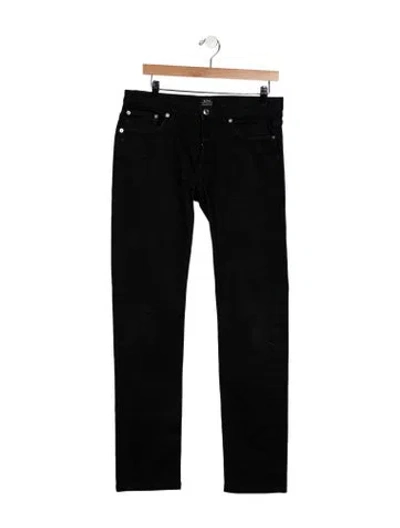 Pre-owned Apc Mid-rise Straight Leg Jeans In Black