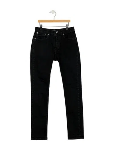 Pre-owned Apc Mid-rise Straight Leg Jeans In Black