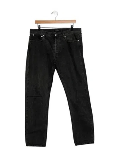 Pre-owned Apc Mid-rise Straight Leg Jeans In Black