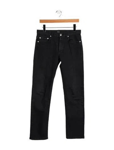 Pre-owned Apc Mid-rise Straight Leg Jeans In Black