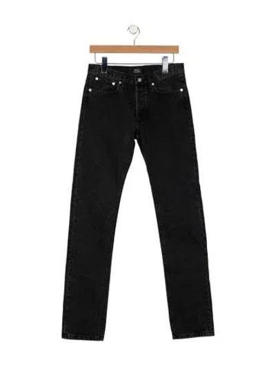 Pre-owned A.p.c. Mid-rise Straight Leg Jeans In Black