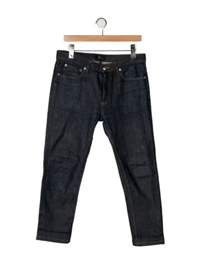 Pre-owned A.p.c. Mid-rise Straight Leg Jeans In Black