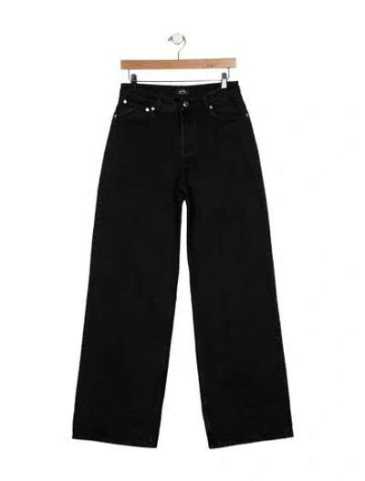 Pre-owned A.p.c. Mid-rise Straight Leg Jeans In Black