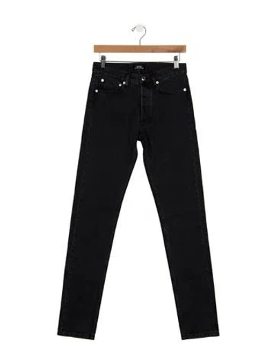 Pre-owned A.p.c. Mid-rise Straight Leg Jeans In Black