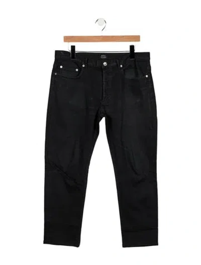 Pre-owned A.p.c. Mid-rise Straight Leg Jeans In Black