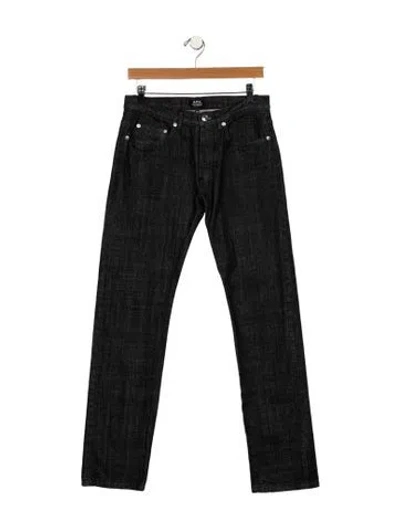 Pre-owned A.p.c. Mid-rise Straight Leg Jeans In Black