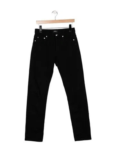 Pre-owned A.p.c. Mid-rise Straight Leg Jeans In Black
