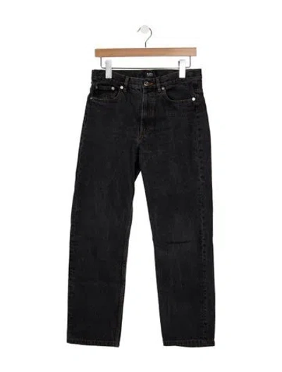 Pre-owned A.p.c. Mid-rise Straight Leg Jeans In Black