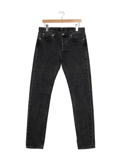 Pre-owned A.p.c. Mid-rise Straight Leg Jeans In Black