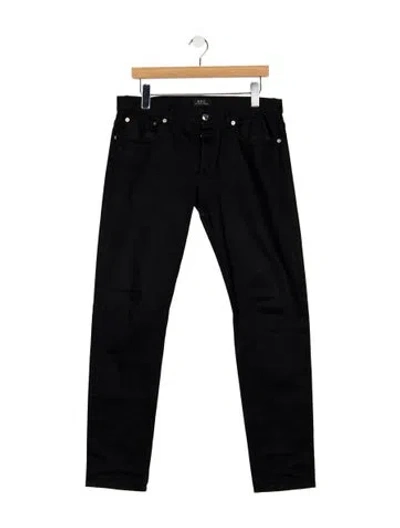 Pre-owned A.p.c. Mid-rise Straight Leg Jeans In Black