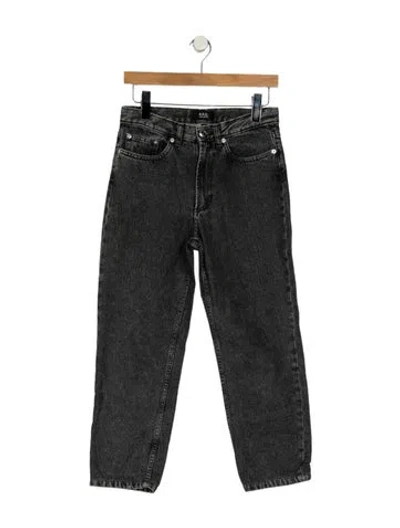 Pre-owned A.p.c. Mid-rise Straight Leg Jeans In Black