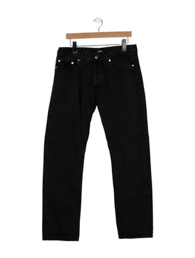 Pre-owned A.p.c. Mid-rise Straight Leg Jeans In Black