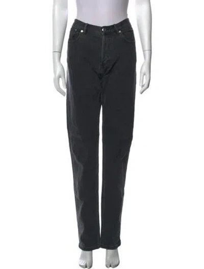 Pre-owned A.p.c. Mid-rise Straight Leg Jeans In Black