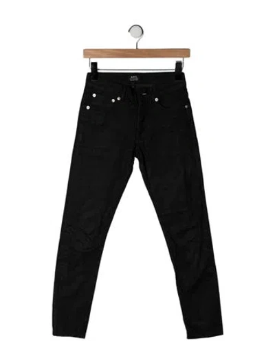 Pre-owned A.p.c. Mid-rise Straight Leg Jeans In Black