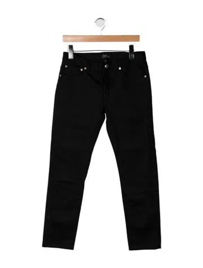 Pre-owned A.p.c. Mid-rise Straight Leg Jeans In Black