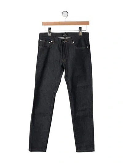 Pre-owned A.p.c. Mid-rise Straight Leg Jeans In Black