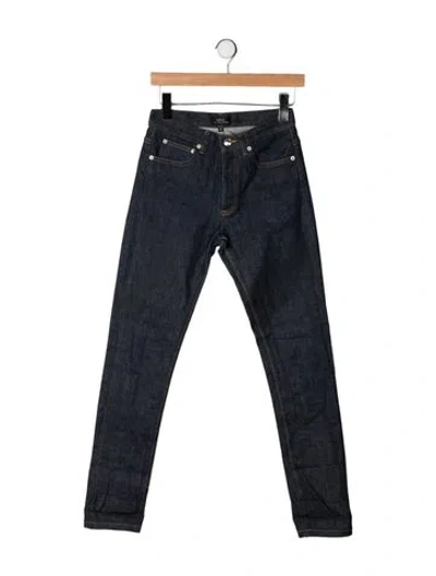 Pre-owned A.p.c. Mid-rise Straight Leg Jeans In Black