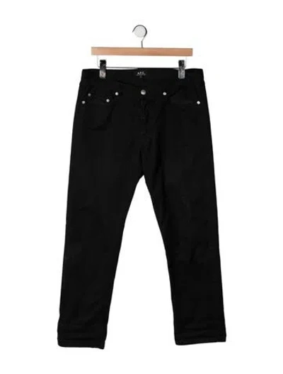 Pre-owned A.p.c. Mid-rise Straight Leg Jeans In Black