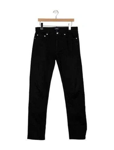 Pre-owned A.p.c. Mid-rise Straight Leg Jeans In Black