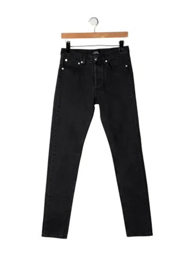 Pre-owned A.p.c. Mid-rise Straight Leg Jeans In Black