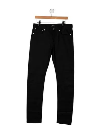 Pre-owned A.p.c. Mid-rise Straight Leg Jeans In Black