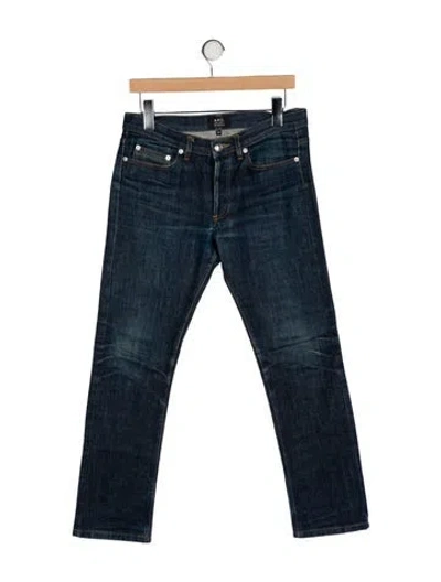 Pre-owned A.p.c. Mid-rise Straight Leg Jeans In Blue