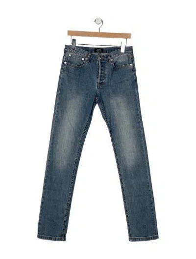 Pre-owned Apc Mid-rise Straight Leg Jeans In Blue