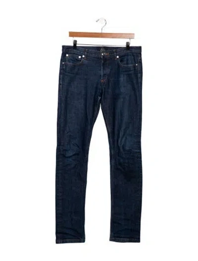 Pre-owned Apc Mid-rise Straight Leg Jeans In Blue