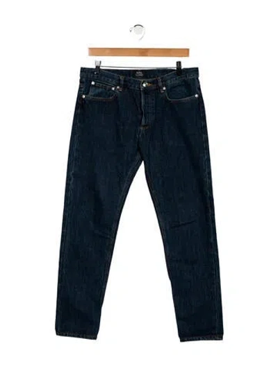 Pre-owned Apc Mid-rise Straight Leg Jeans In Blue