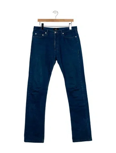 Pre-owned Apc Mid-rise Straight Leg Jeans In Blue