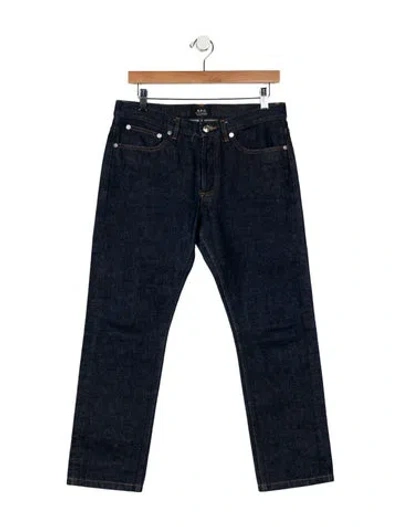 Pre-owned Apc Mid-rise Straight Leg Jeans In Blue